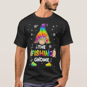 Camiseta Pijama Tie Dye Natal Alegre Gnomo da Pesca