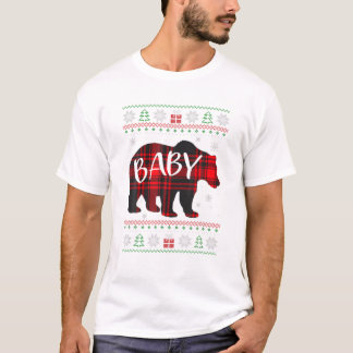 Camiseta Pijama Vermelho de Natal do Ursinho