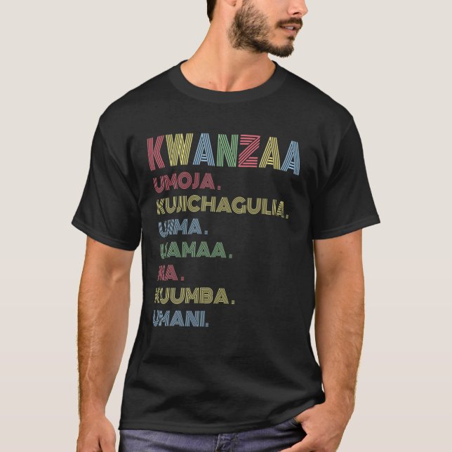 Camiseta Pijamas da Família Kwanzaa, na América do Natal (Frente)