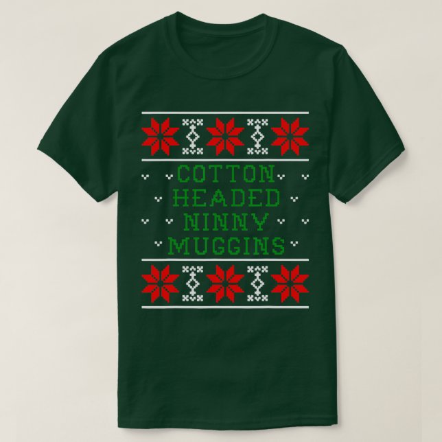 Camiseta Pijamas de Natal Cotton com Ninny Muggins (3 (Frente do Design)
