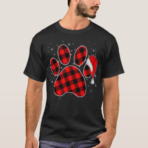 Camiseta Pijamas De Natal De Pata De Cão Para O Foco Famili