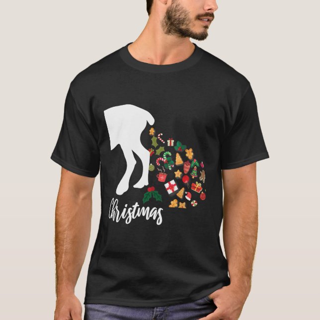Camiseta Pijamas De Natal De Reindeer Para A Correspondênci (Frente)