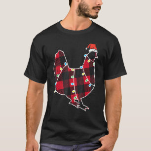 Camiseta Pijamas de Natal de Xadrez Vermelho de Búfalo de F