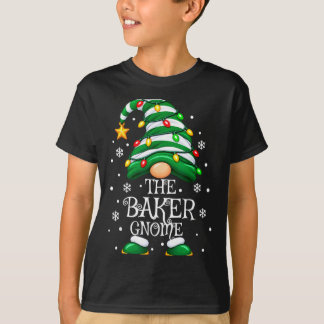 Camiseta Pijamas de Natal do gnomo da padaria combinando fa