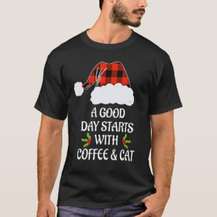 Camiseta Pijamas de Natal Gato Caneca de Café Gato Natal