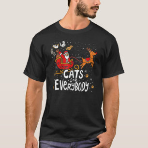 Camiseta Pijamas De Natal Gatos Para Todos X mas Feio Wo