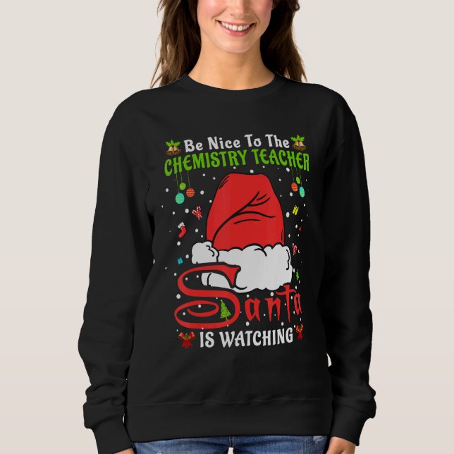 Camiseta Pijamas de Natal Seja Simpático Com o Professor de (Frente)