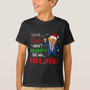 Camiseta Pijamas de Natal Trump Querido Papai Noel Notícias