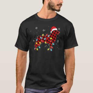 Camiseta Pijamas Divertidos Vermelho Xadrez Búfalo Husky Ca