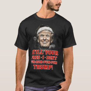Camiseta Pijamas engraçados do presidente Trump no Natal Fe