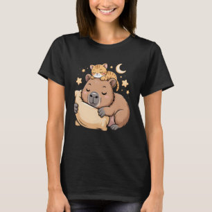 Camiseta Pijamas Kawaii de Capivara Sonolenta Sleepybara Ga