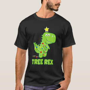 Camiseta Pijamas Rex Da Árvore Do Dinossauro Do Xmas Para R