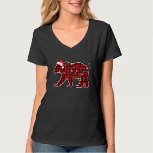 Camiseta Pijamas Vermelho Xadrez Buffalo Urso Polar Natal X