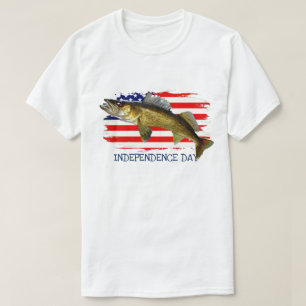 Camiseta Pike Walleye Vermelho, Branco e Azul