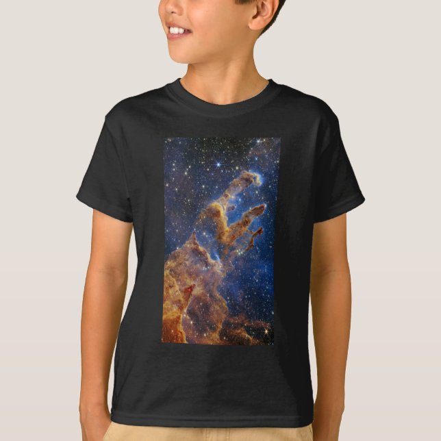 Camiseta Pilares da Criação do Telescópio Web da Nebulosa d (Frente)