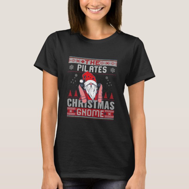 Camiseta Pilates Christmas Gnome Matching (Frente)