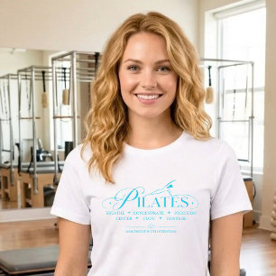 Camiseta Pilates de Luxo Os Princípios Básicos Azul