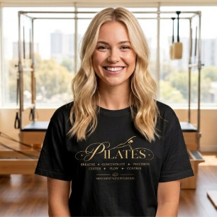 Camiseta Pilates de Luxo Os Princípios Básicos Gold