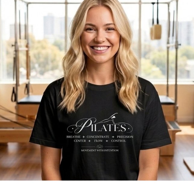 Camiseta Pilates de Luxo | Os Princípios Básicos White (Luxury Pilates The Core Principles T-Shirt White)