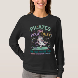 Camiseta Pilates de Unicórnio e Poeira de Fada Tipografia N