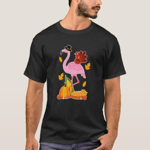 Camiseta Pilgrim Flamingo Com A Ação De Graças Da Turquia