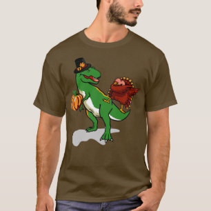Camiseta Pilgrim hat T Rex Dinossaur Dabbing