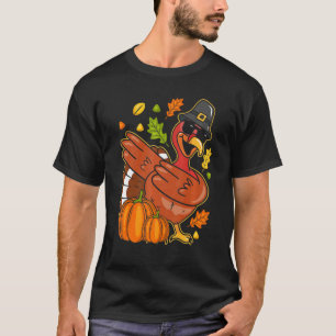 Camiseta Pilgrim Turkey Pumpkin Ação de Graças Outono