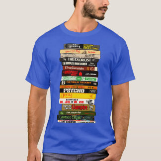 Camiseta Pilha Clássica de Livros de Horror