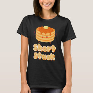 Camiseta Pilha Curta De Pancakes E Maple Xarope Dia Breakfa