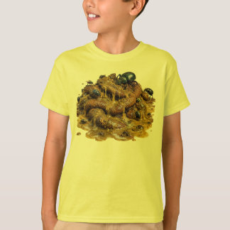 Camiseta Pilha de Cocô Fedorenta Coberta de Insetos