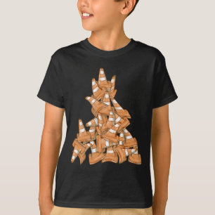 Camiseta Pilha de cones de estrada laranja