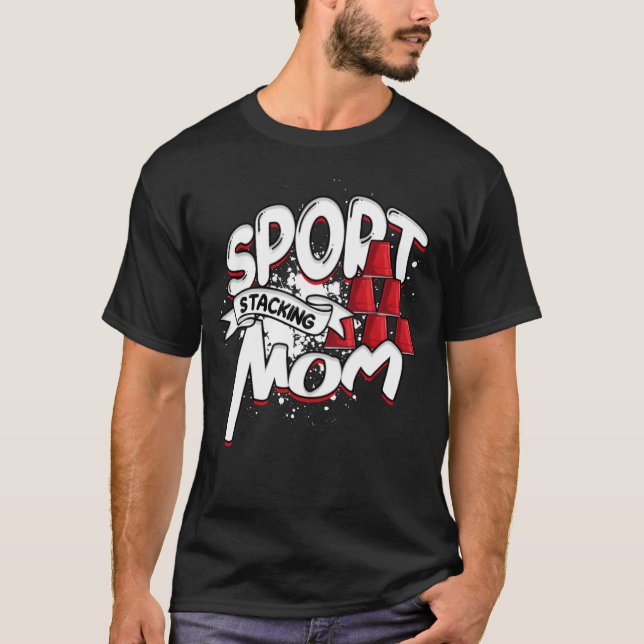 Camiseta Pilha de Esportes Mãe Speed Stacker Pilha de Espor (Frente)