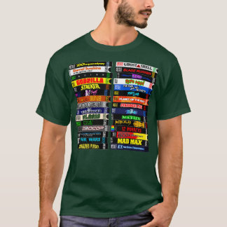 Camiseta Pilha de ficção científica VHS