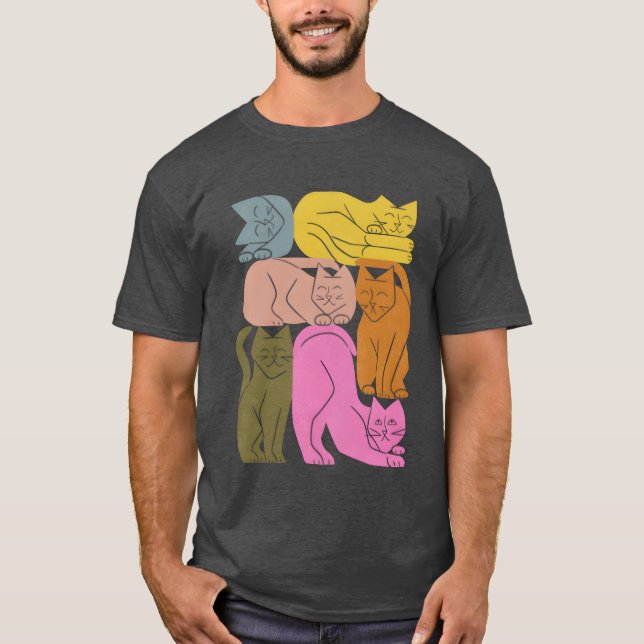 Camiseta Pilha De Gatos (Frente)