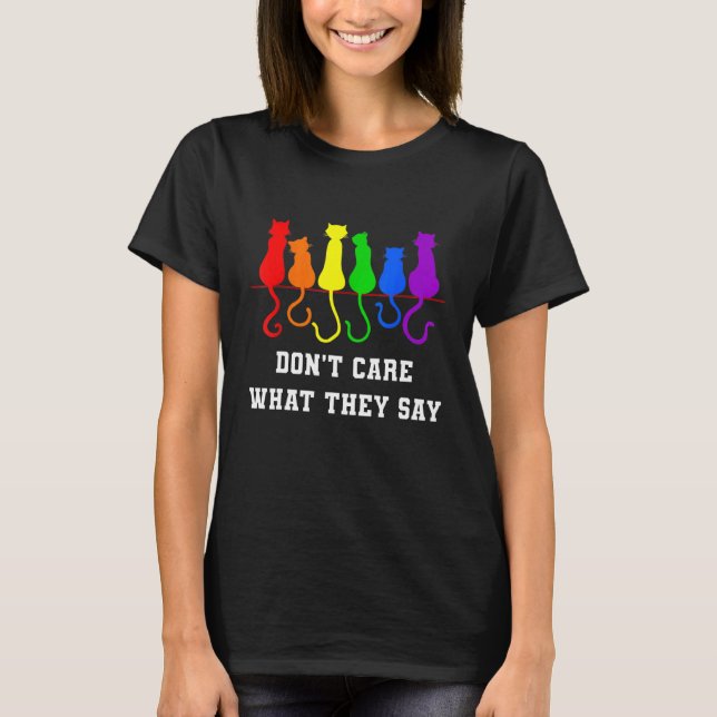 Camiseta Pilha De Gatos Arco-Íris Orgulho gay Lgbt Animal P (Frente)