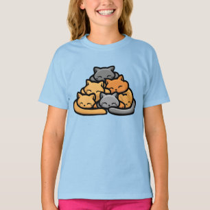 Camiseta Pilha De Gatos Gatinhos Engraçados, Pão De Gato Bo