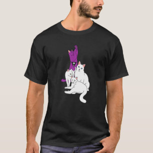 Camiseta Pilha de Gatos Lésbicas Lgbt Q Cute Cor da Bandeir