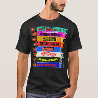 Camiseta Pilha de Horrores de Culto VHS da Meia-Noite