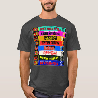 Camiseta Pilha de Horrores de Culto VHS da Meia-Noite