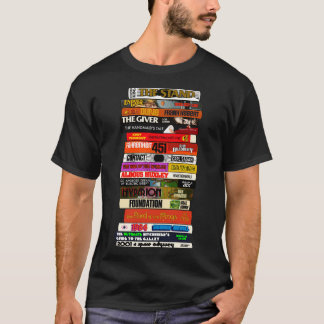 Camiseta Pilha de Livros de Ficção Científica