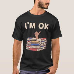 Camiseta Pilha de Livros Eu estou bem