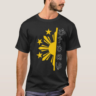 Camiseta Pilipinas em Baybayin com Half Sun e Stars Fili