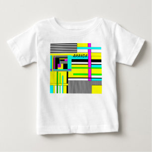 Camiseta Pillo de néon geométrico abstrato geométrico brilh