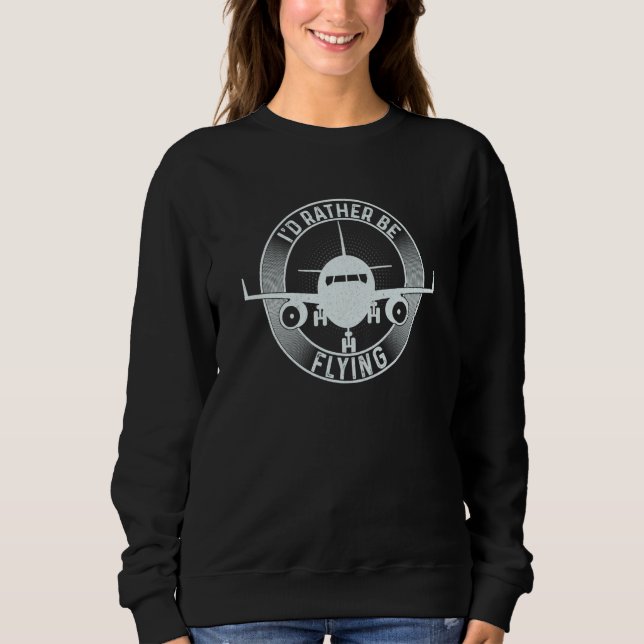 Camiseta Pilot Airplane Plane Aviation I would Rather be Fl (Frente)