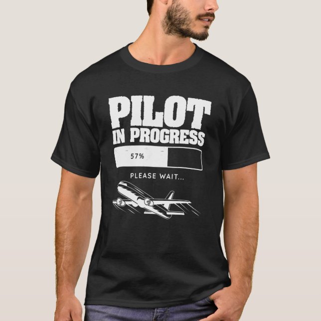 Camiseta Pilot In Progress Flight Aviation Future Copilot (Frente)