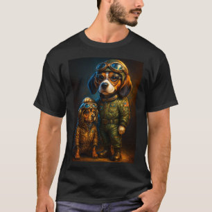 Camiseta "Pilot Paws" – Duo de Beagle Aviador Fofo