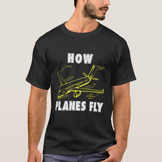 Camiseta Piloto Aeroespacial do Plano Rc Aviário de Voo (Frente)