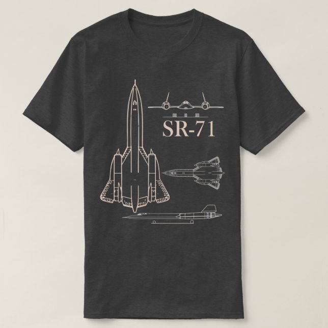 Camiseta Piloto Airman de Jato Militar SR71 Blackbird  (Frente do Design)