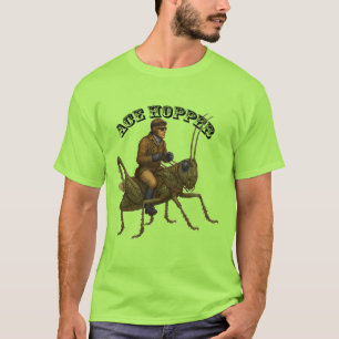 Camiseta Piloto Antigo Montando um Saltamonte Gigante URM