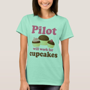 Camiseta Piloto bonito da ocupação do cupcake do chocolat